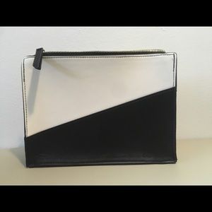 WhoWhatWear Clutch Handbag Purse Black and White